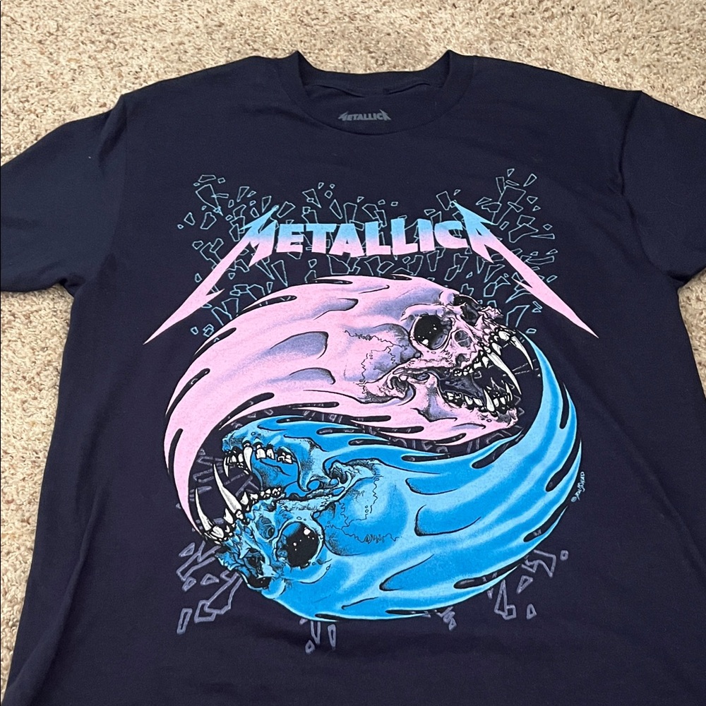 Graphic Tee - Black with Pink and Blue Design